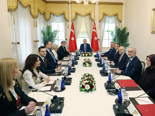 Cumhurbaşkanı Erdoğan, Arnavutluk, Bosna Hersek, Karadağ, Kosova, Kuzey Makedonya ve Sırbistan’ın Dışişleri Bakanlarını kabul etti